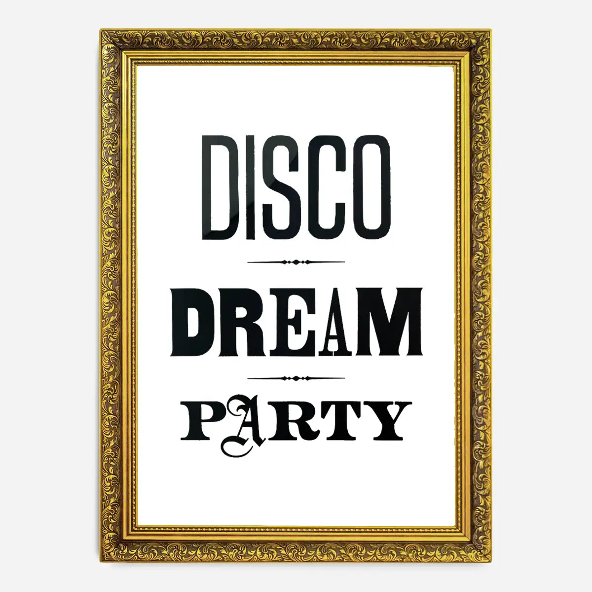 Disco Dream Party Type Print