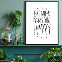 Eat What Makes You Happy Quote Print