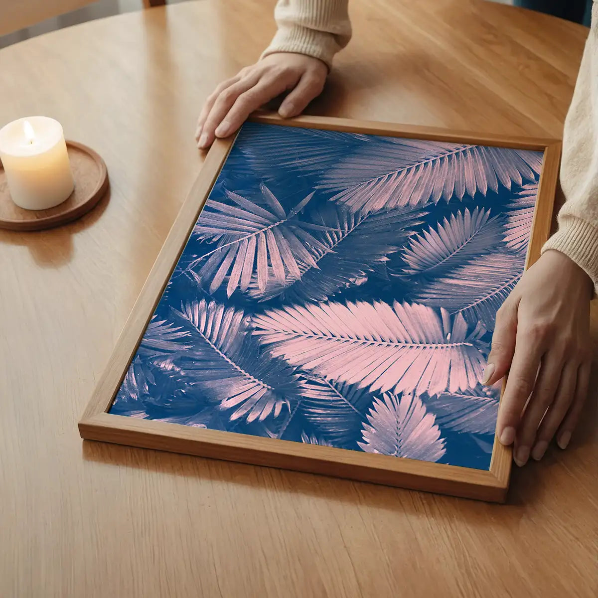 Foliage Pink and Blue Print