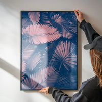 Foliage Pink and Blue Print