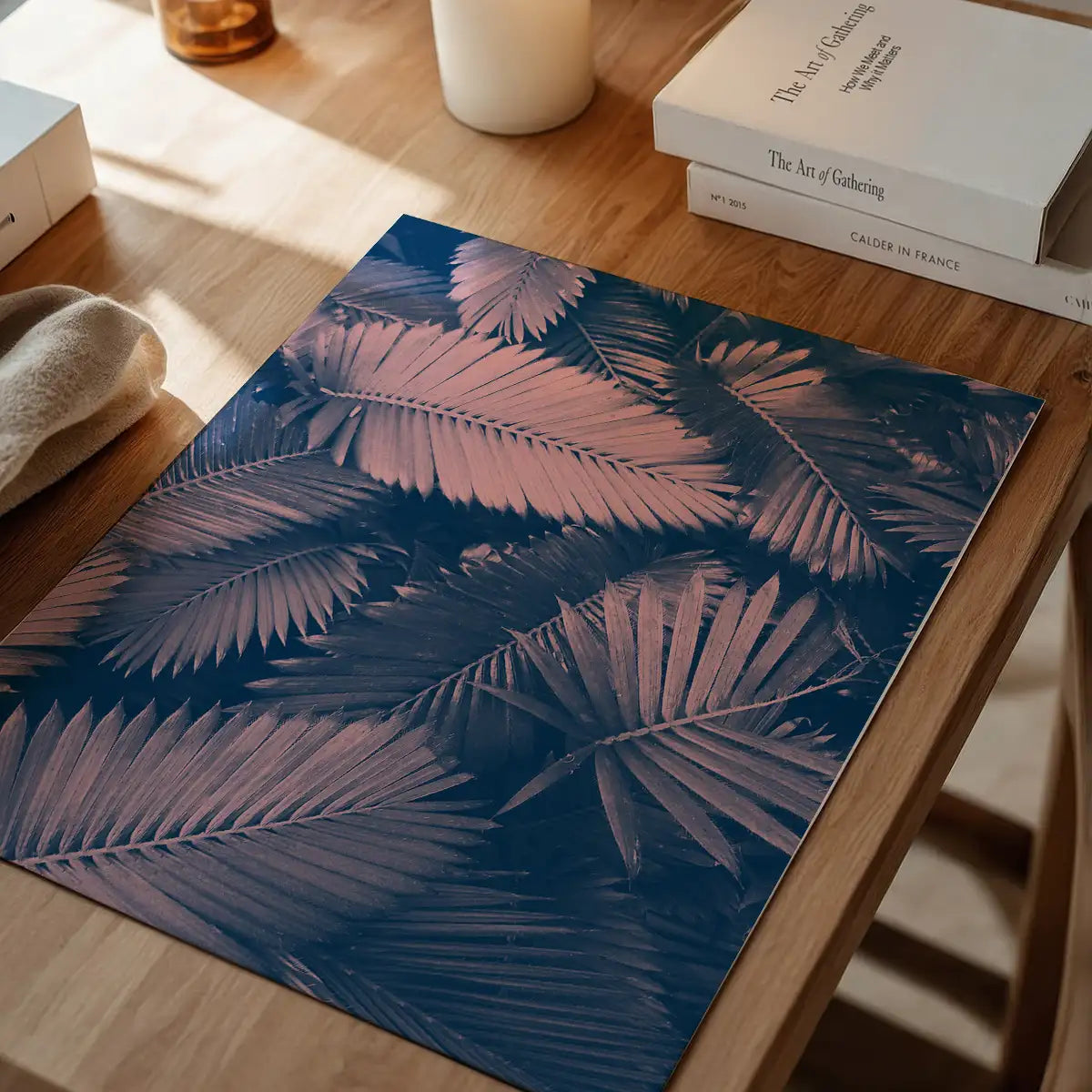 Foliage Pink and Blue Print