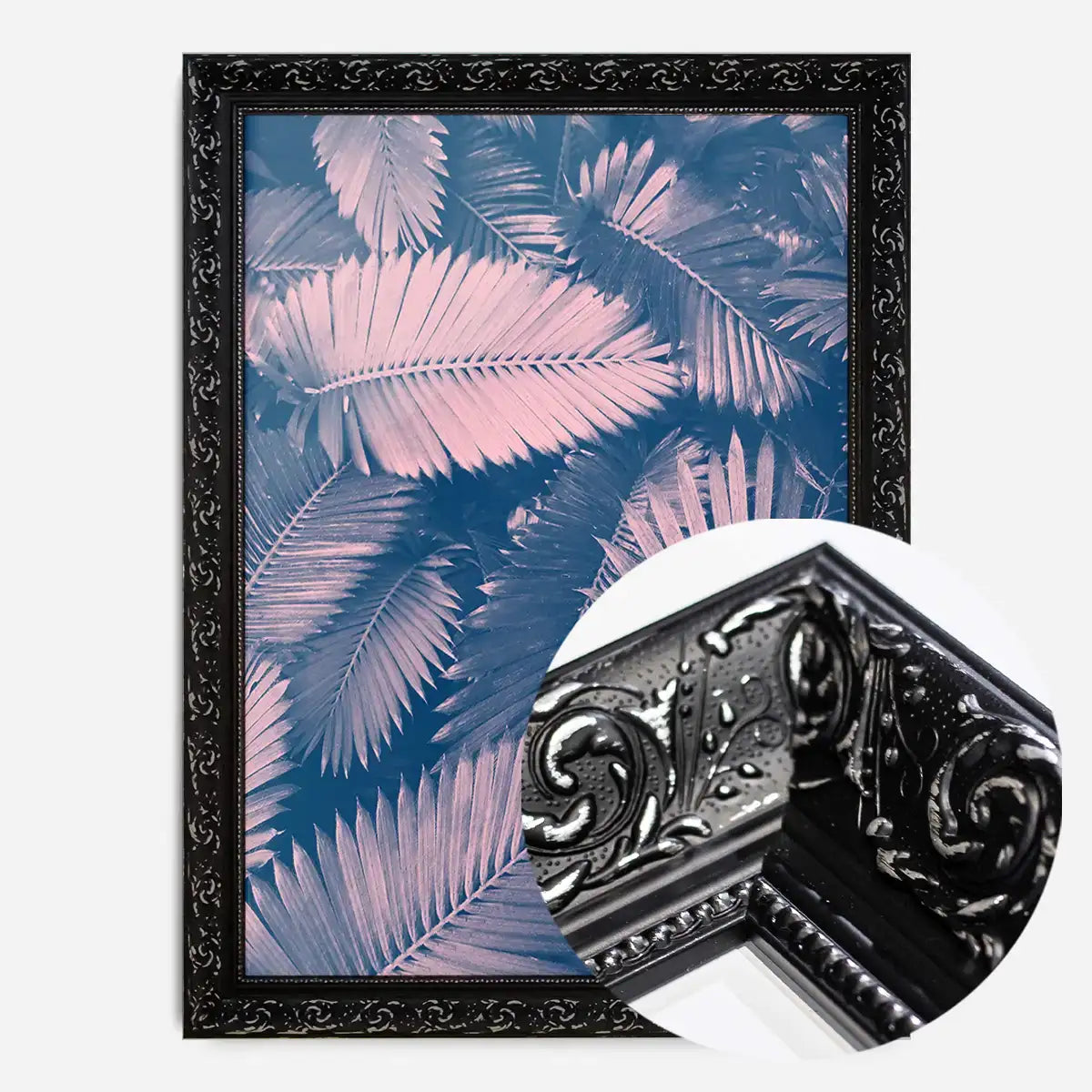 Foliage Pink and Blue Print