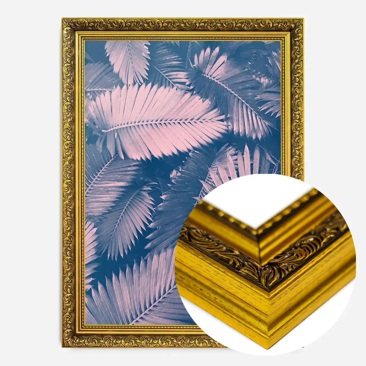 Foliage Pink and Blue Print