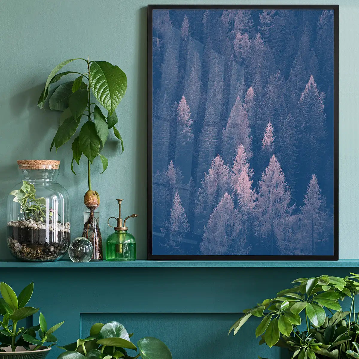 Forest Pink and Blue Print