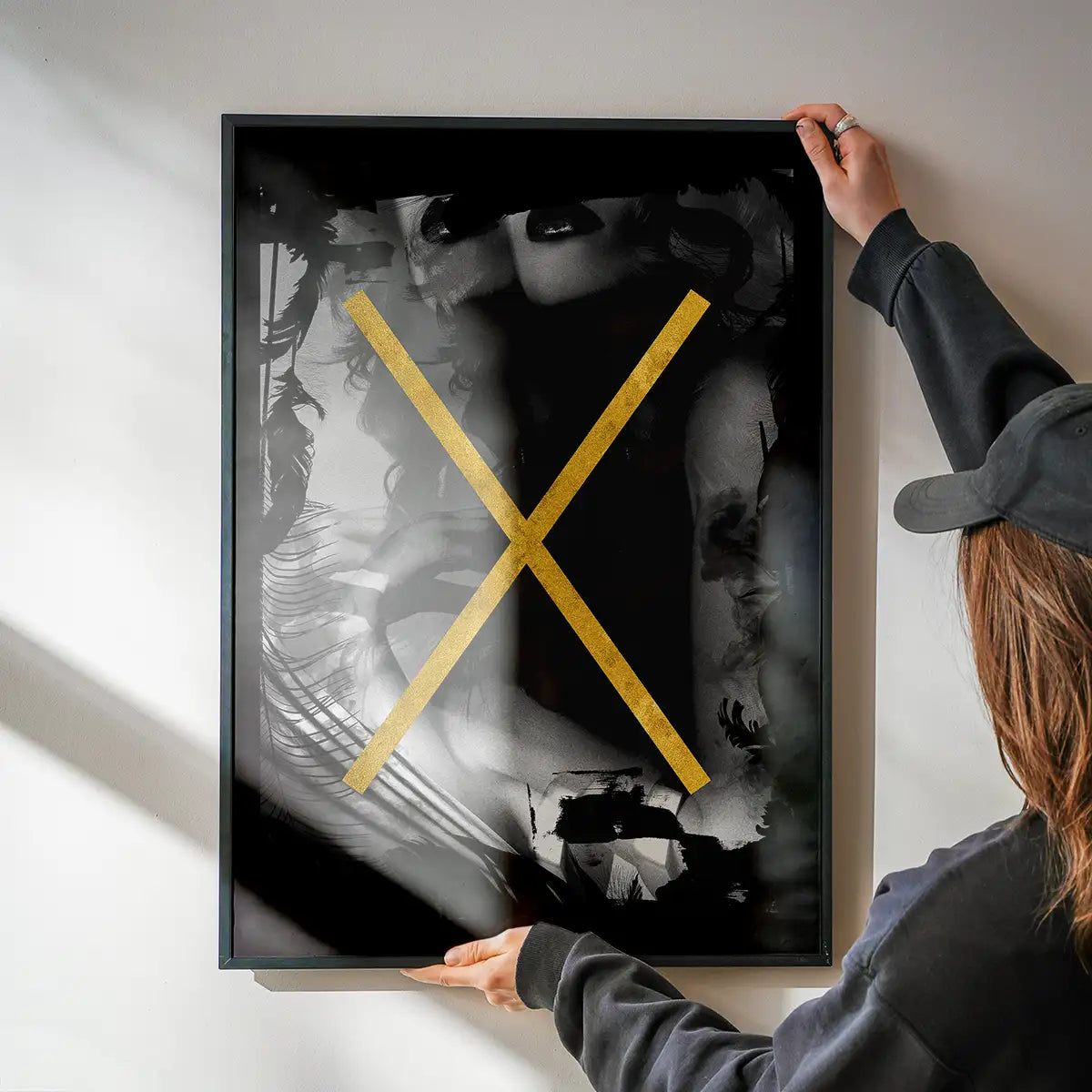 Girl In Window Gold Print