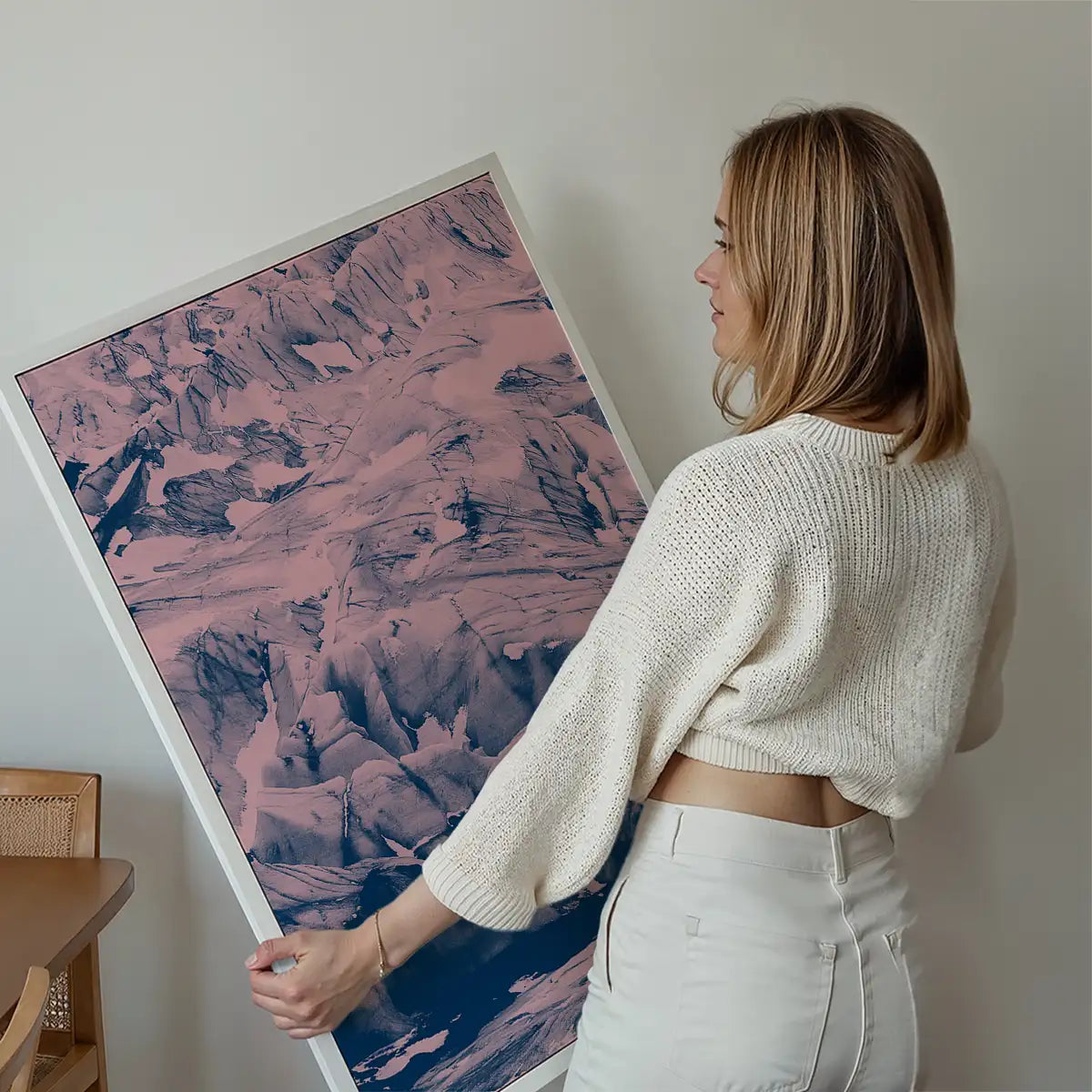 Glacier Pink and Blue Print