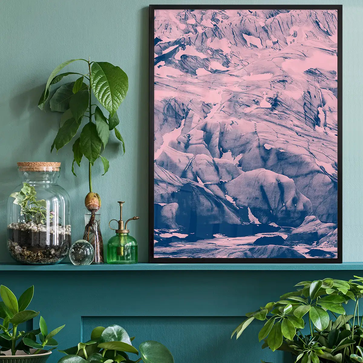 Glacier Pink and Blue Print