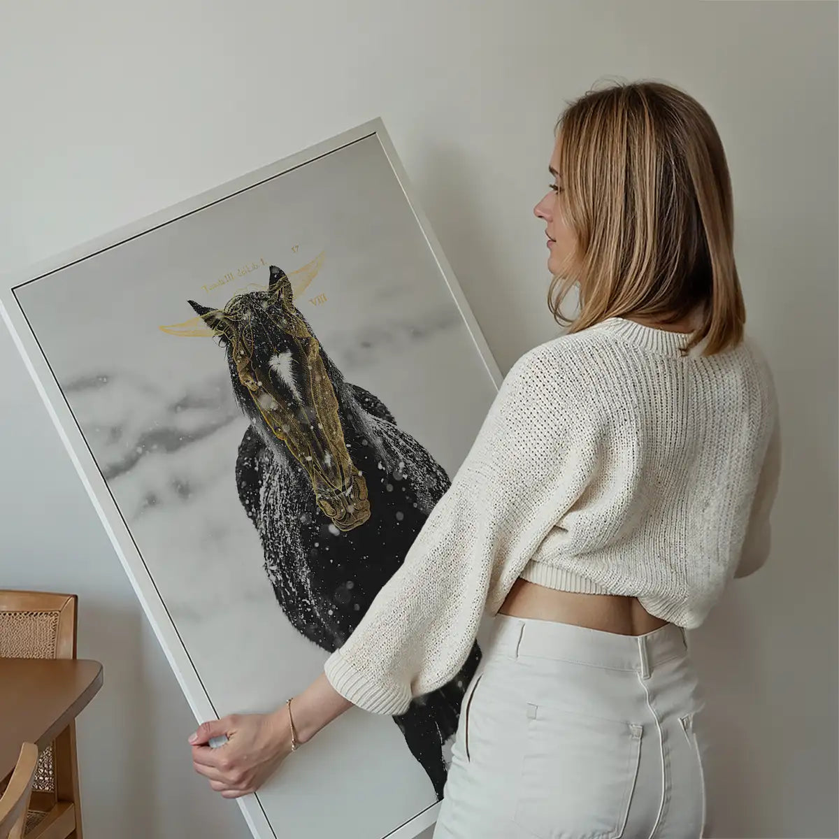 Gold Horse Print