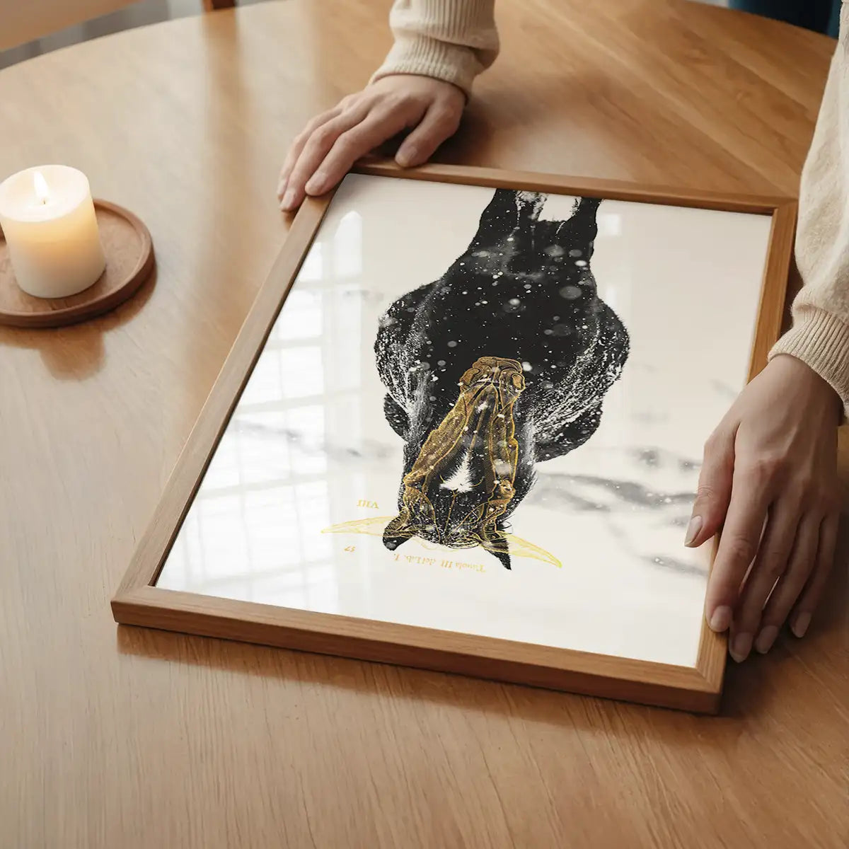 Gold Horse Print