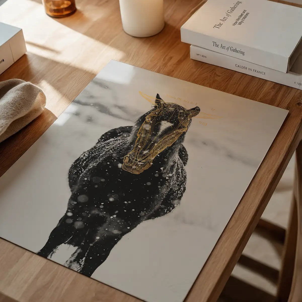 Gold Horse Print