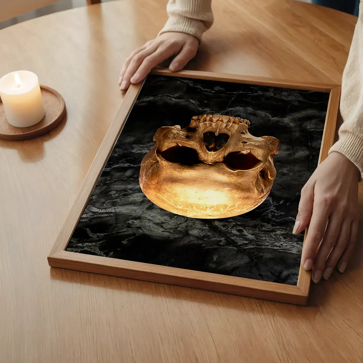 Gold Skull Marble Print