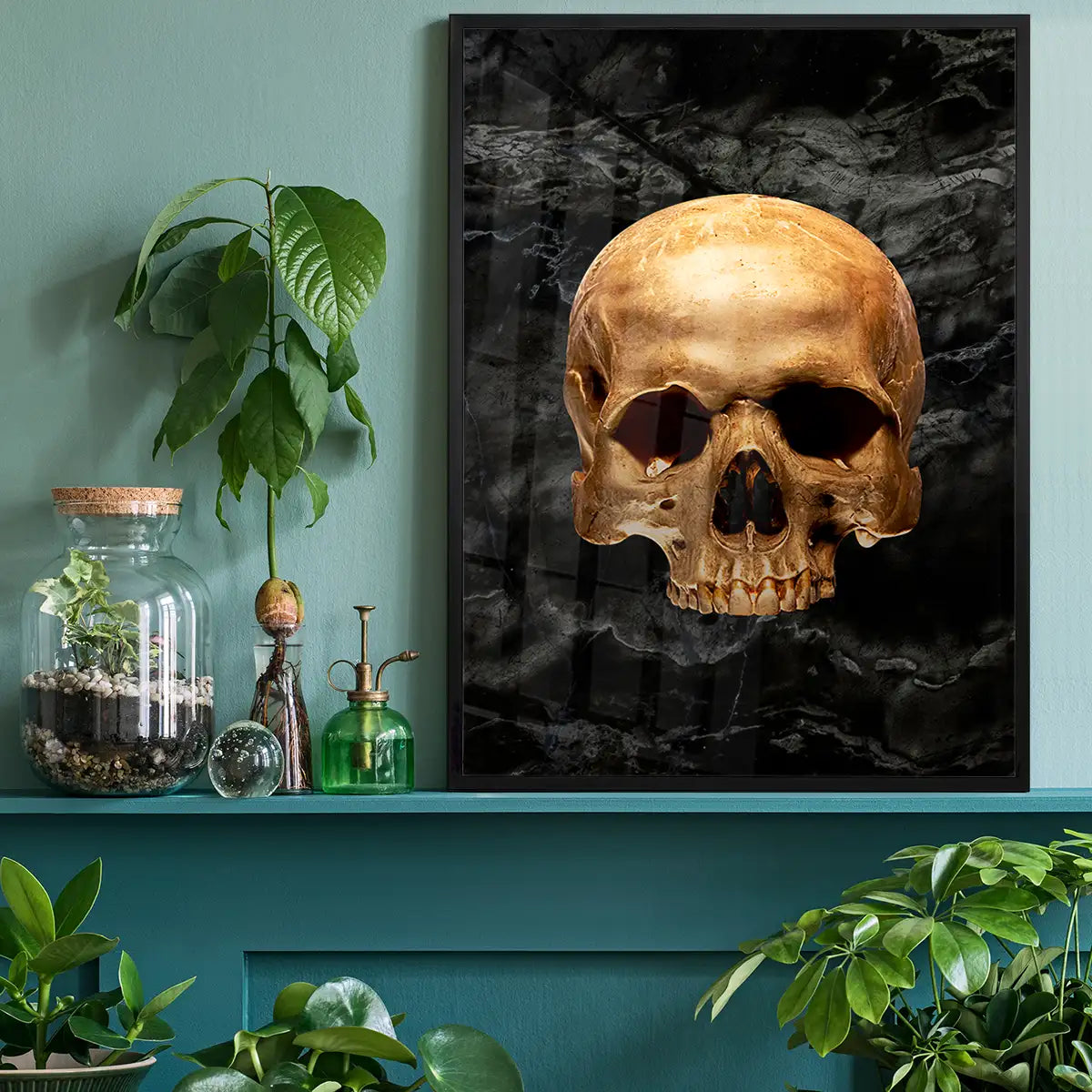 Gold Skull Marble Print