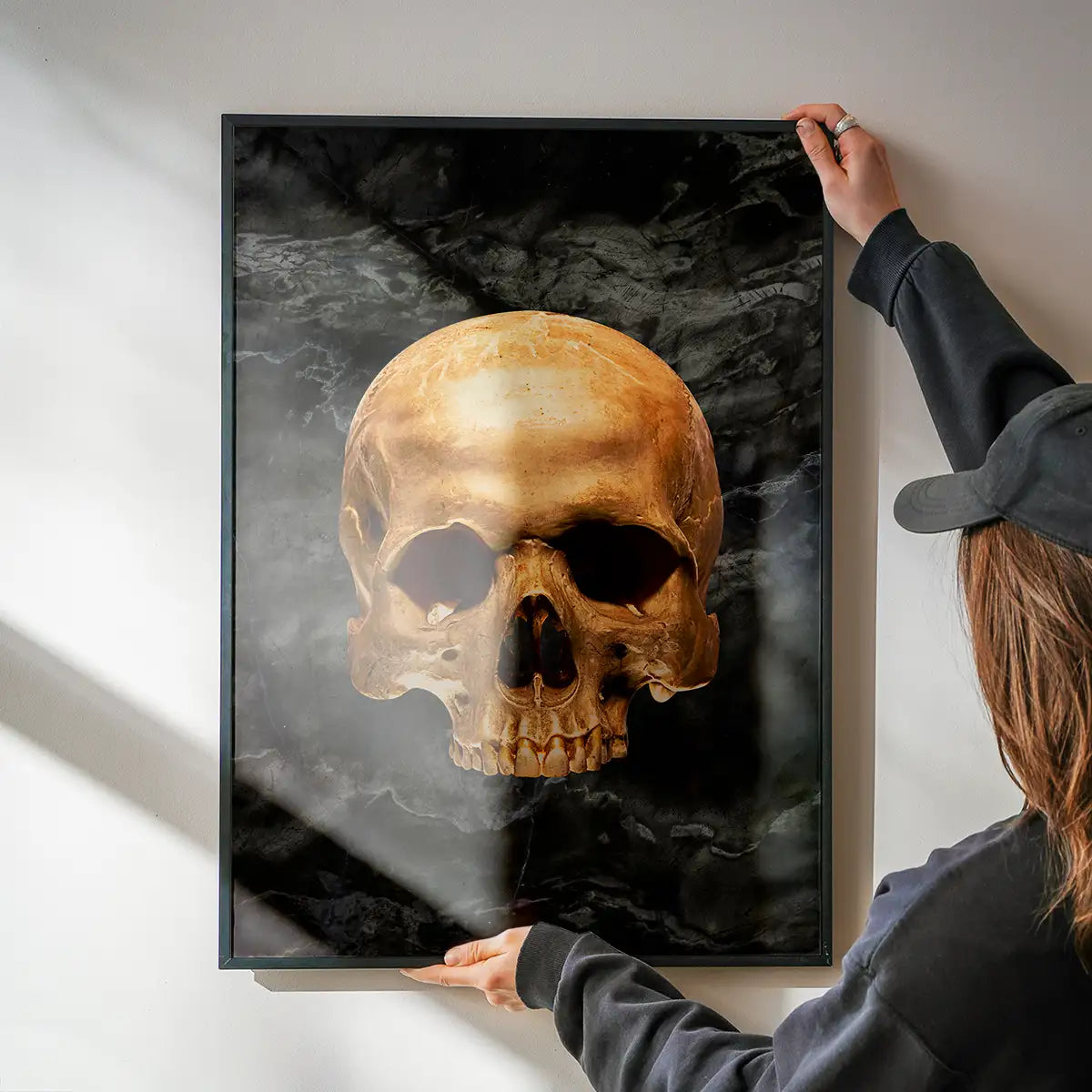 Gold Skull Marble Print
