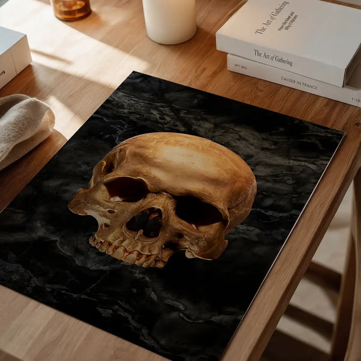 Gold Skull Marble Print