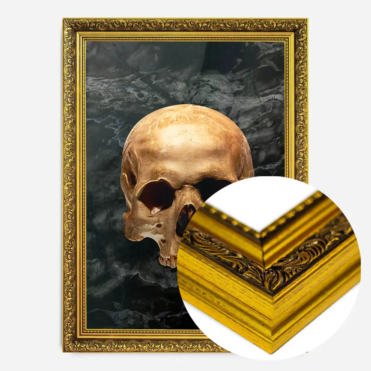 Gold Skull Marble Print