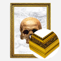 Gold Skull Marble Print White
