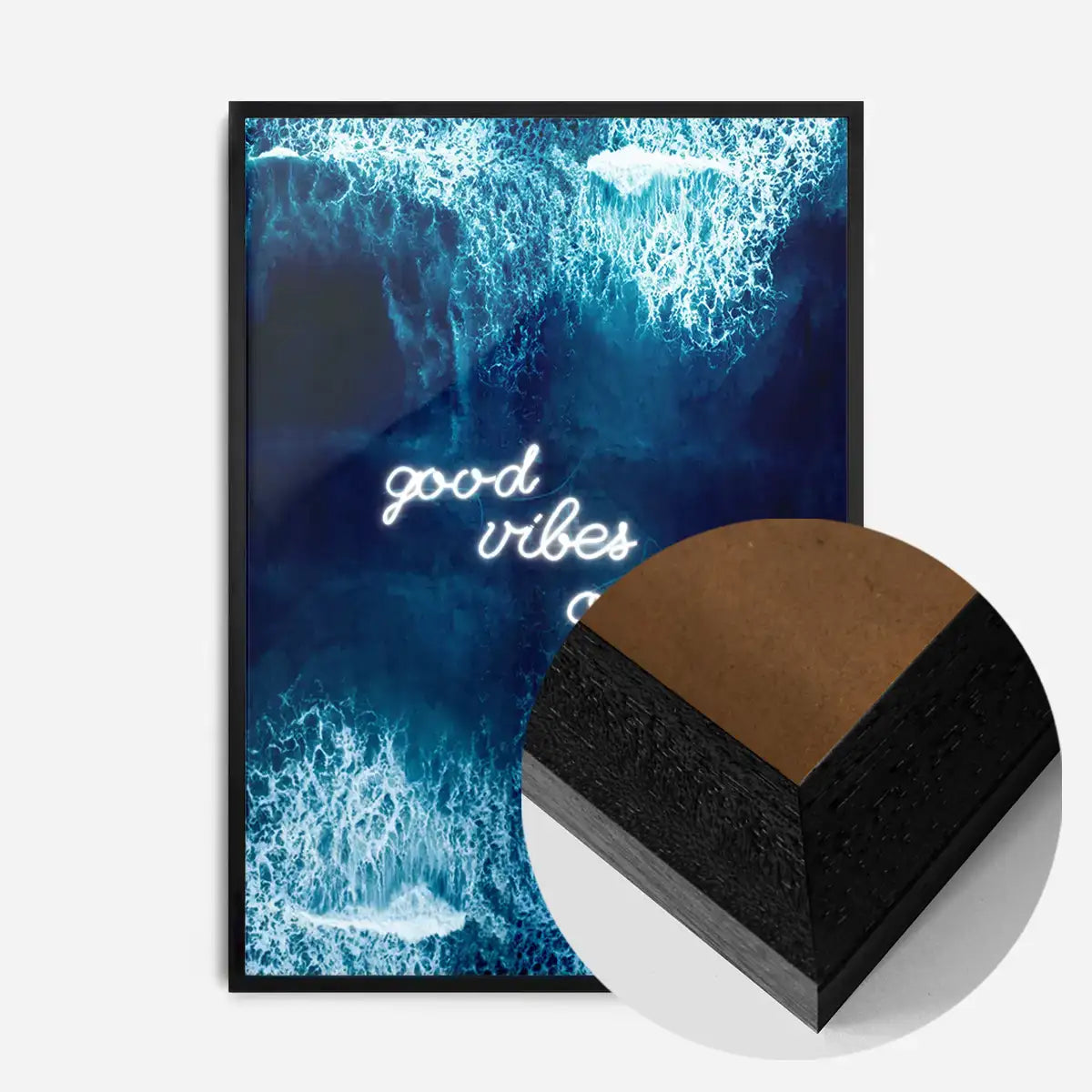 Good Vibes Only Ocean Neon Print