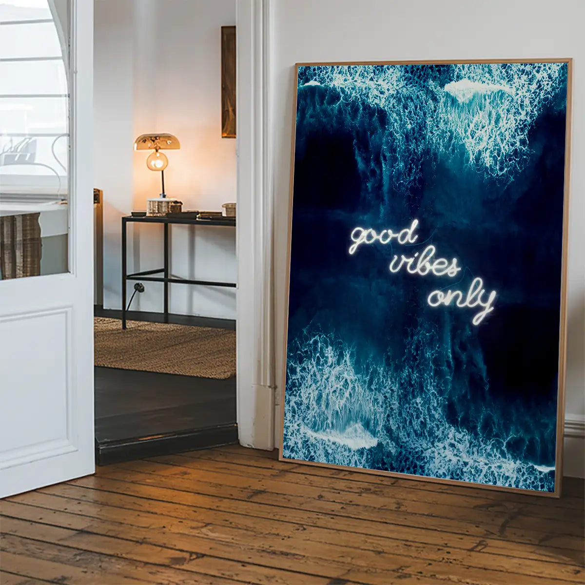 Good Vibes Only Ocean Neon Print