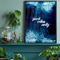 Good Vibes Only Ocean Neon Print