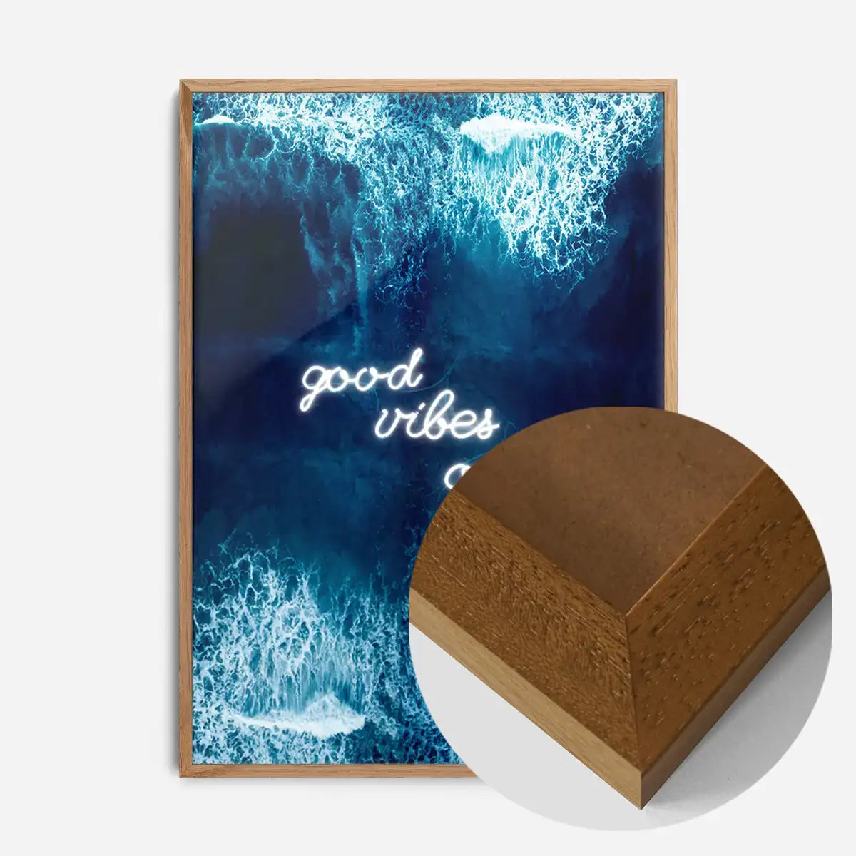 Good Vibes Only Ocean Neon Print