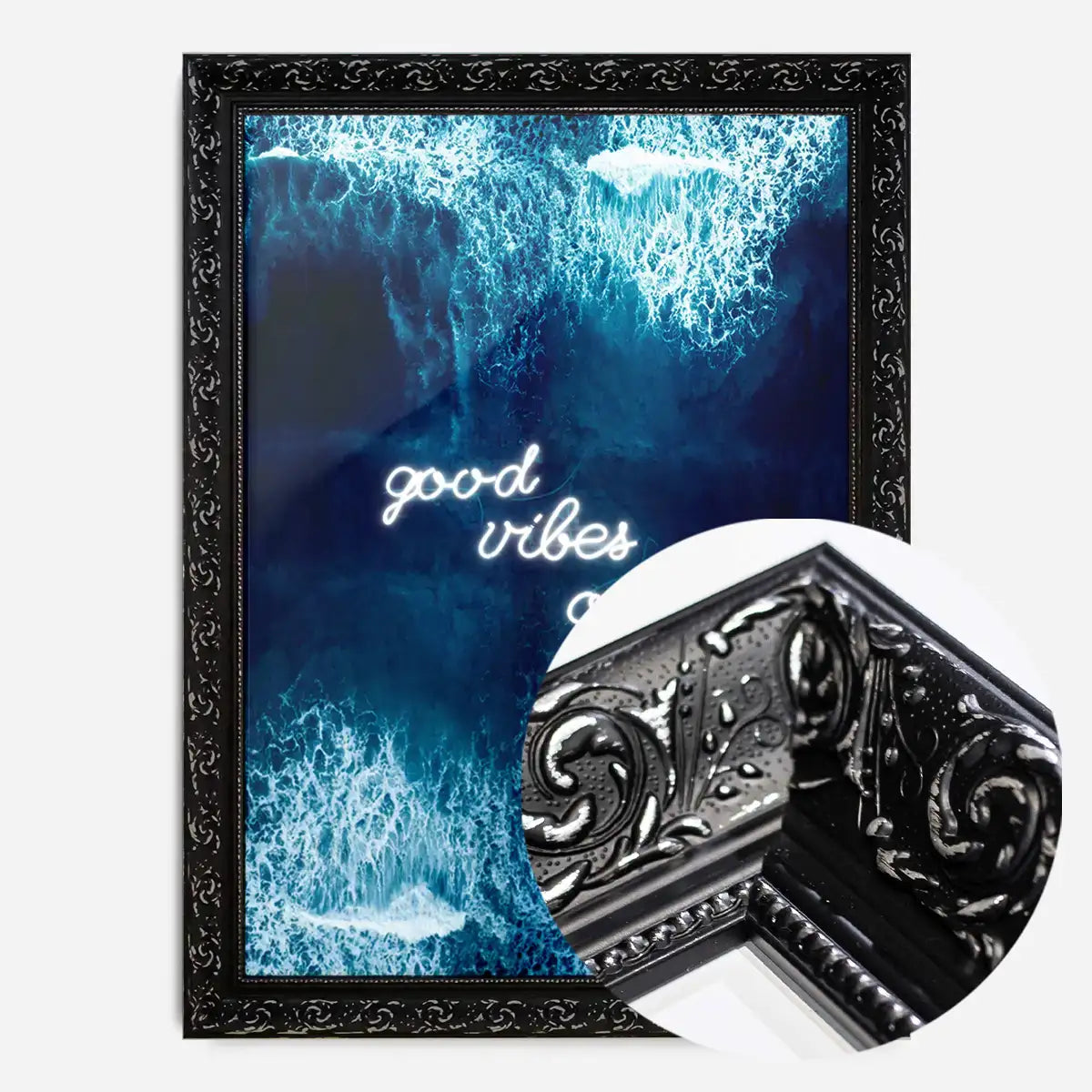 Good Vibes Only Ocean Neon Print