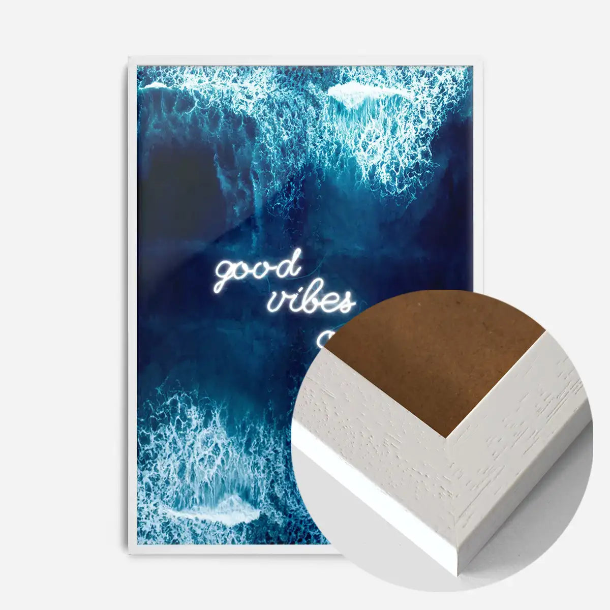 Good Vibes Only Ocean Neon Print