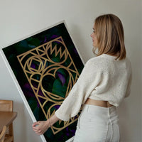 Graphic Heart Gold Print