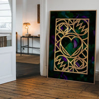 Graphic Heart Gold Print
