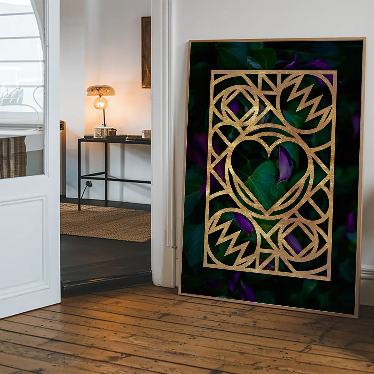 Graphic Heart Gold Print