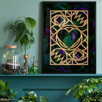 Graphic Heart Gold Print