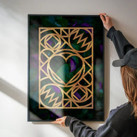 Graphic Heart Gold Print