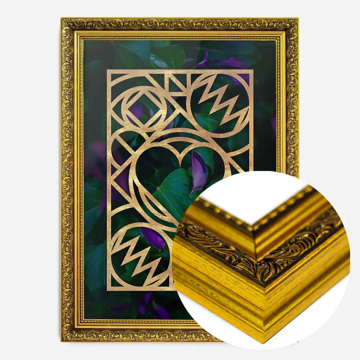 Graphic Heart Gold Print