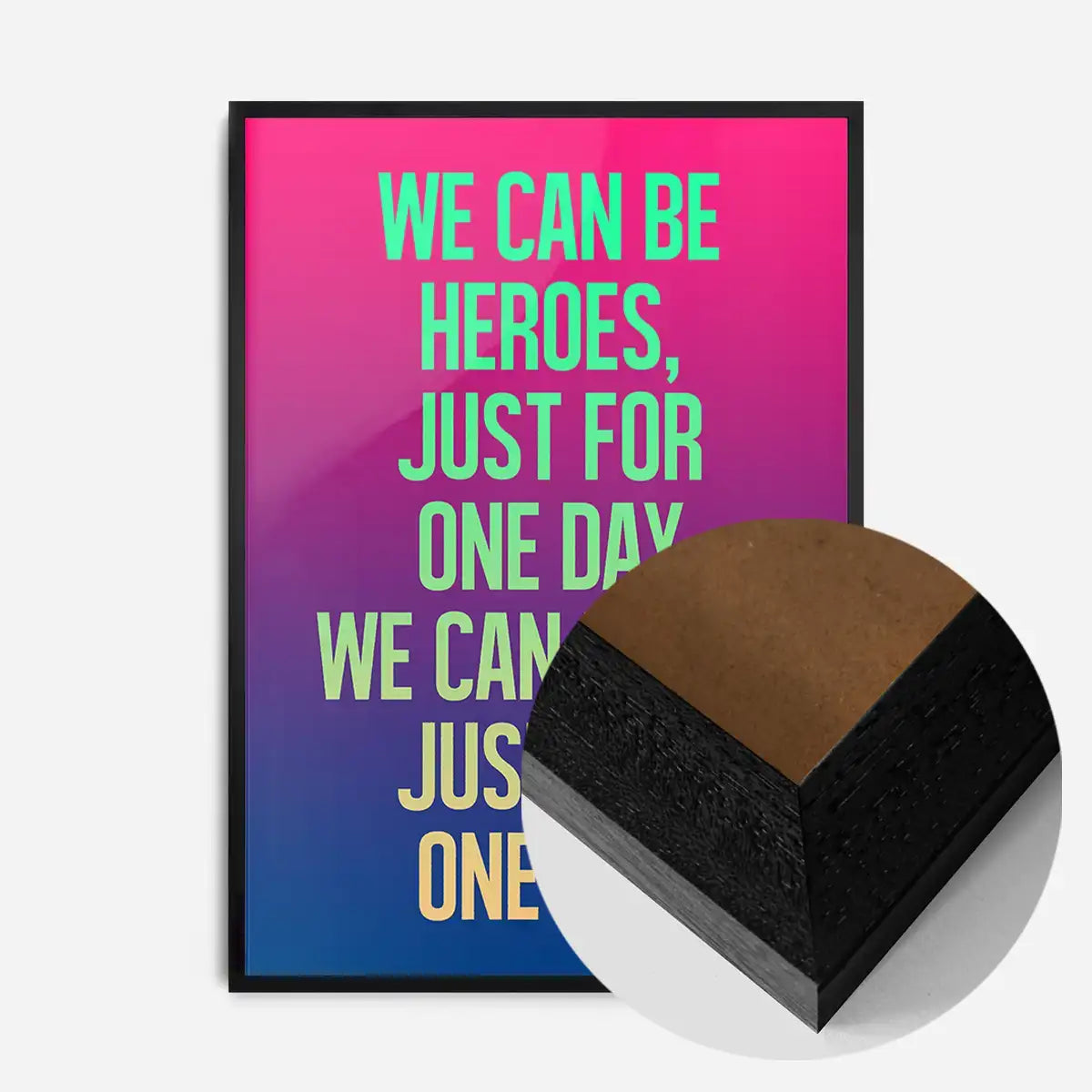 Heroes Lyrics Gradient Blend Print