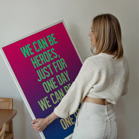 Heroes Lyrics Gradient Blend Print