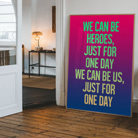 Heroes Lyrics Gradient Blend Print