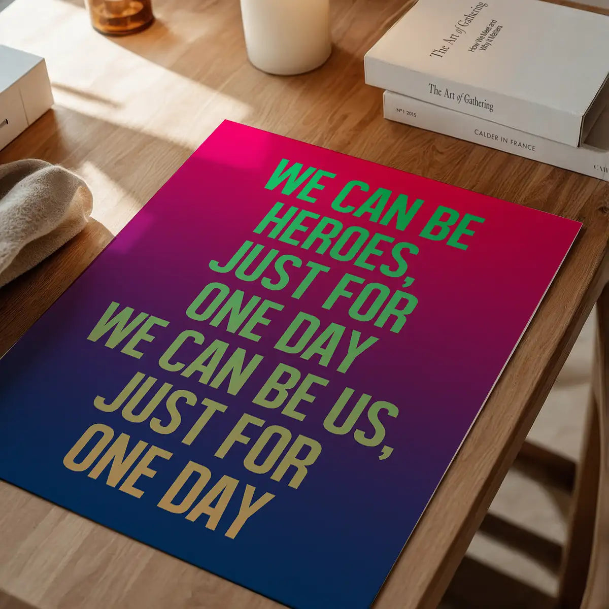 Heroes Lyrics Gradient Blend Print