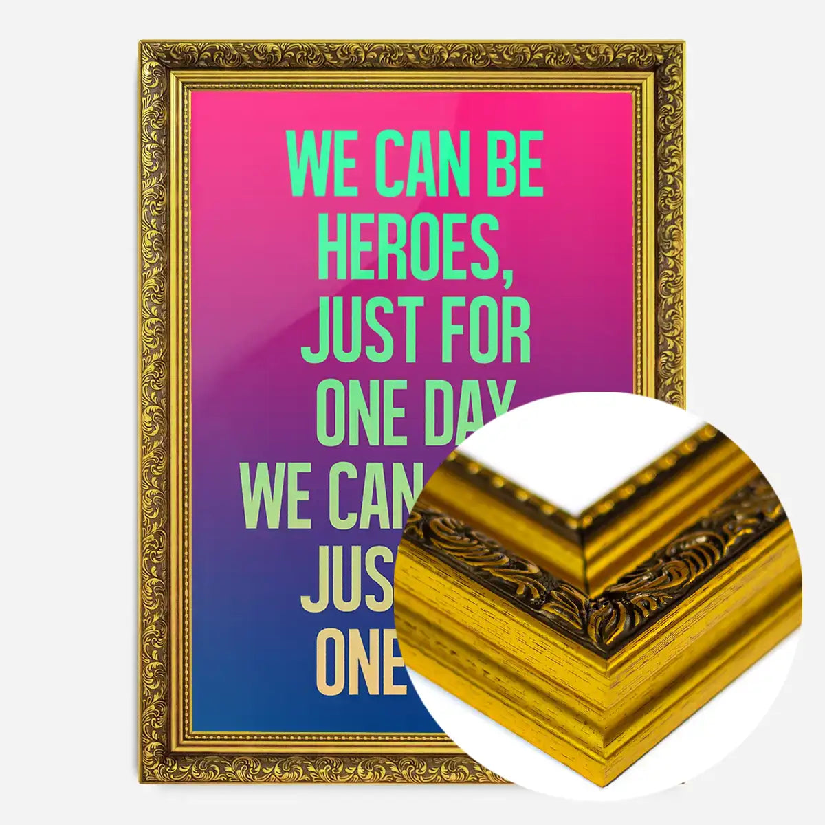 Heroes Lyrics Gradient Blend Print