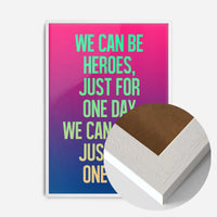 Heroes Lyrics Gradient Blend Print