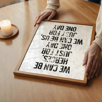 Heroes Lyrics White Grunge Print