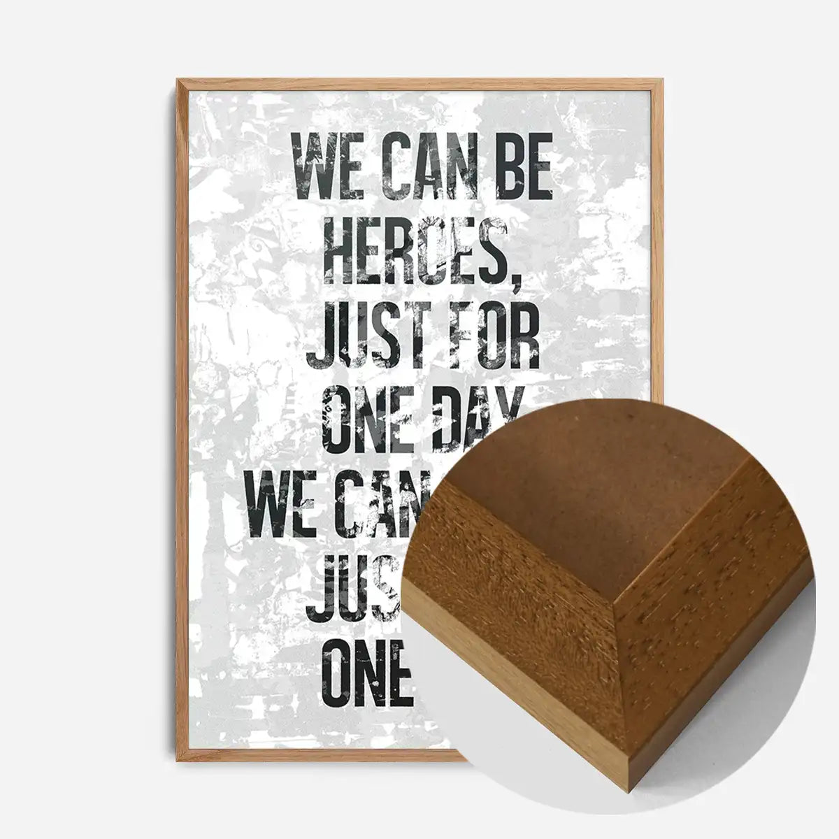 Heroes Lyrics White Grunge Print