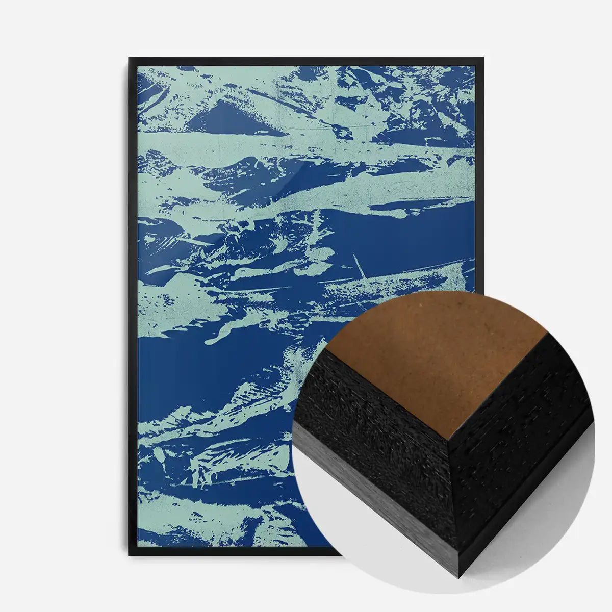 Inky Blue Graffiti Print