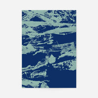 Inky Blue Graffiti Print