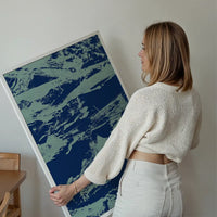 Inky Blue Graffiti Print