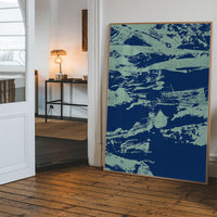 Inky Blue Graffiti Print