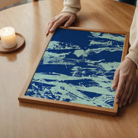 Inky Blue Graffiti Print