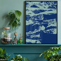 Inky Blue Graffiti Print