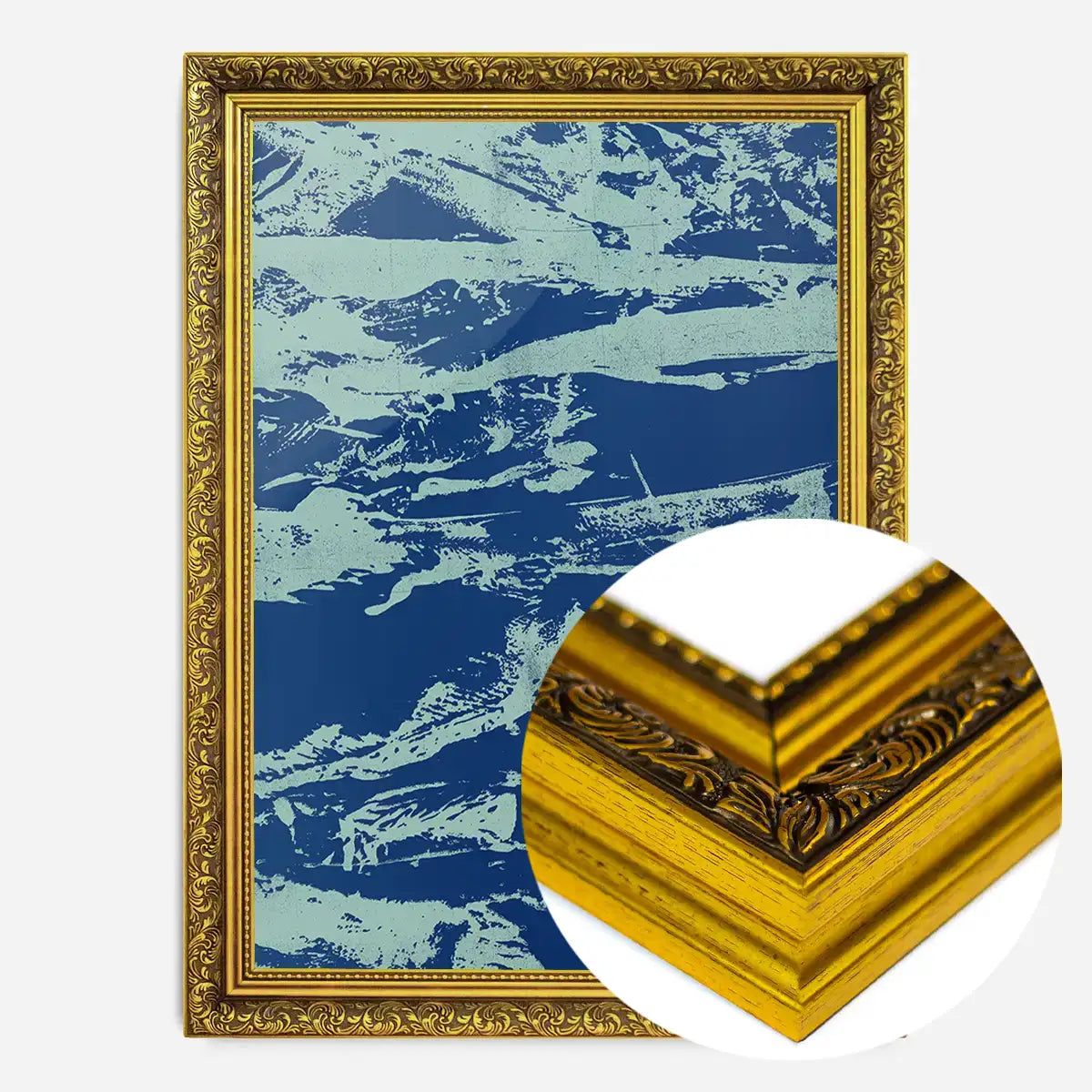 Inky Blue Graffiti Print