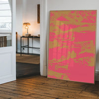 Inky Pink and Gold Graffiti Print