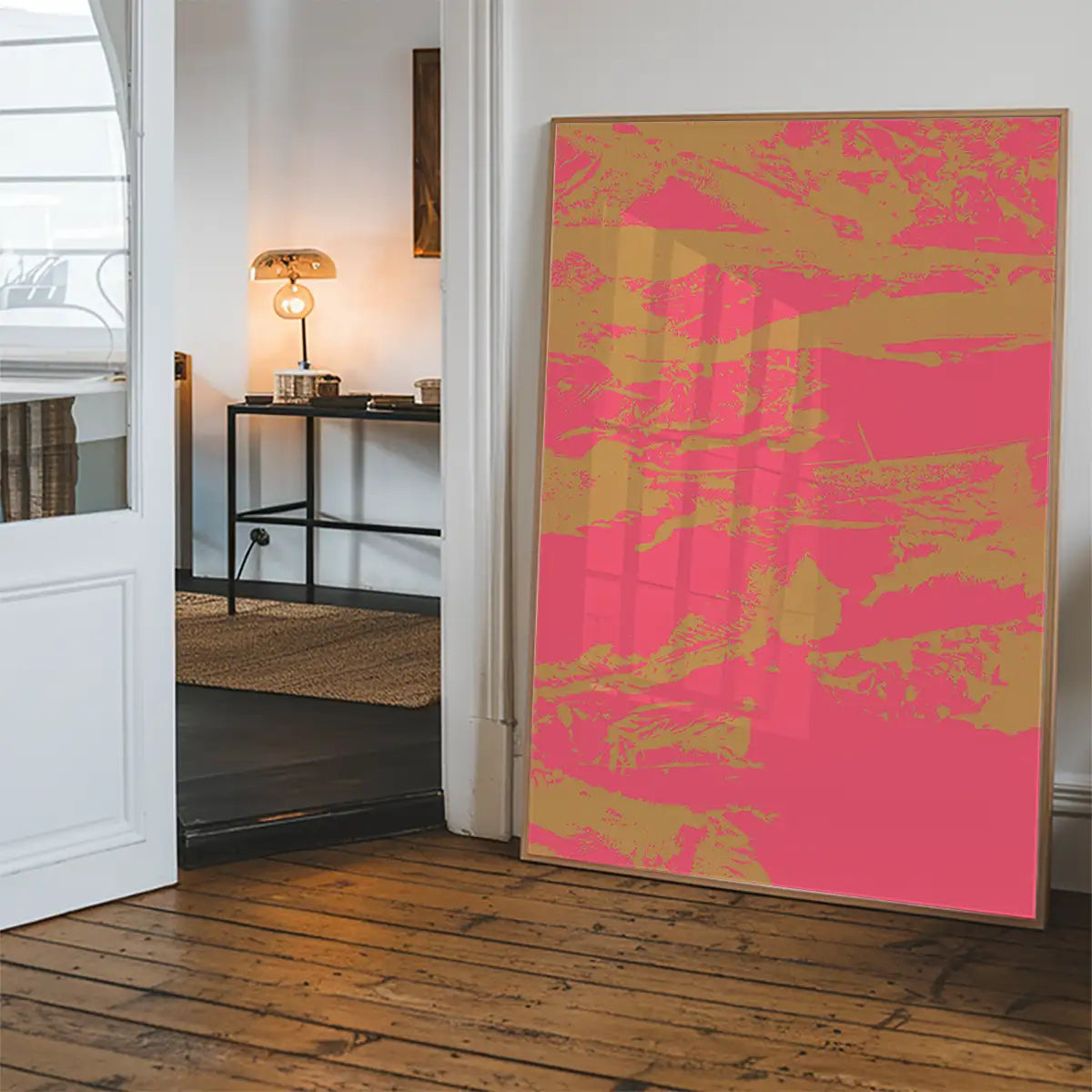 Inky Pink and Gold Graffiti Print