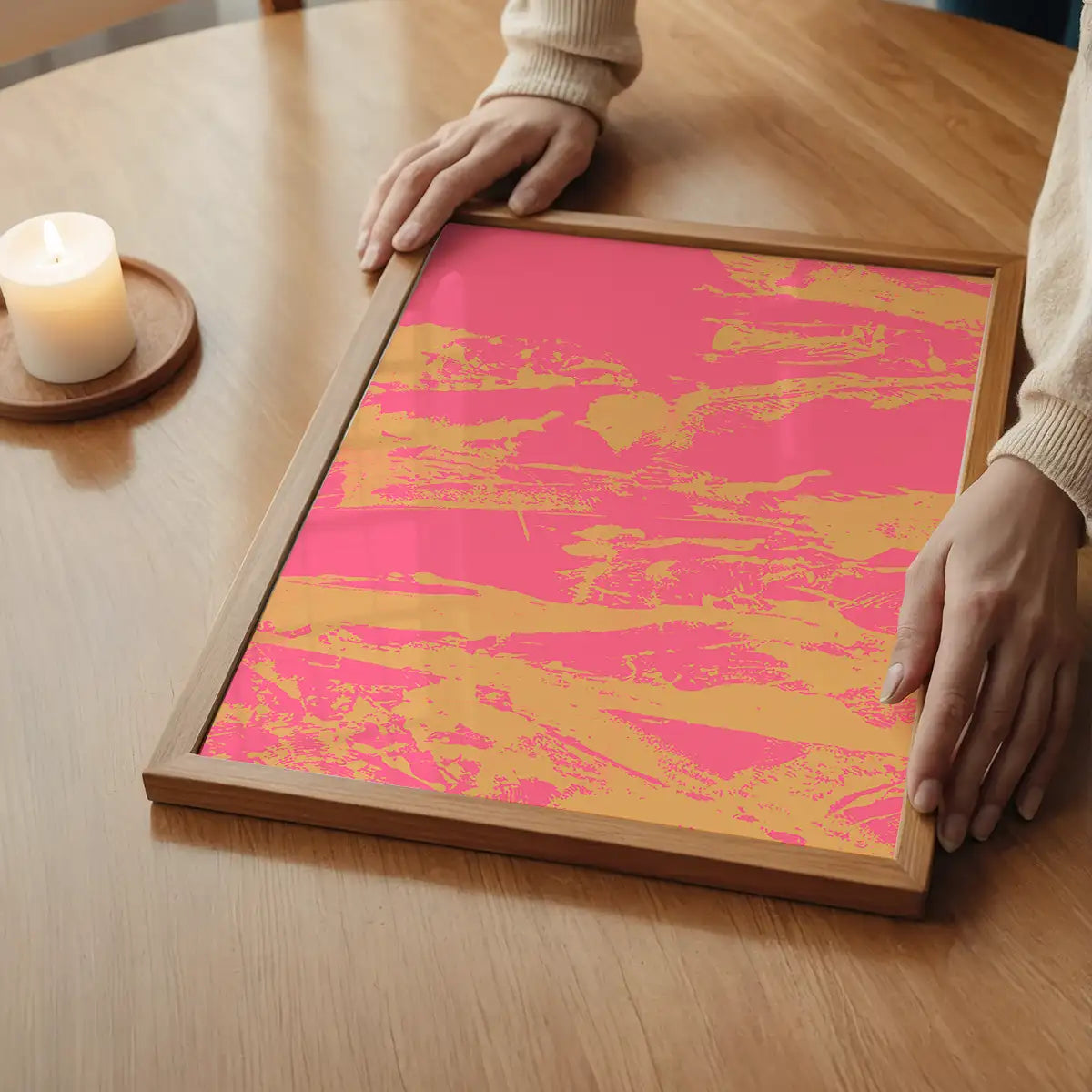 Inky Pink and Gold Graffiti Print